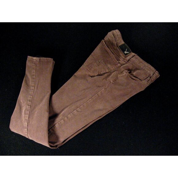 AMERICAN EAGLE Jegging Jeans Womans Sz 2 Brown Green Denim Stretch Skinny Comfor - Picture 2 of 10